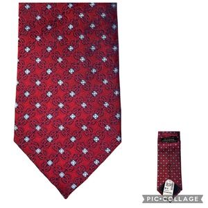 Jos A Bank Executive Collection Red Silk Medallion Geometric Necktie‎ 02934 NEW